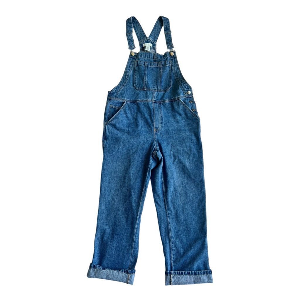 H&M Women’s Denim Jean Carpenter Blue 100% Cotton Overalls Size Medium